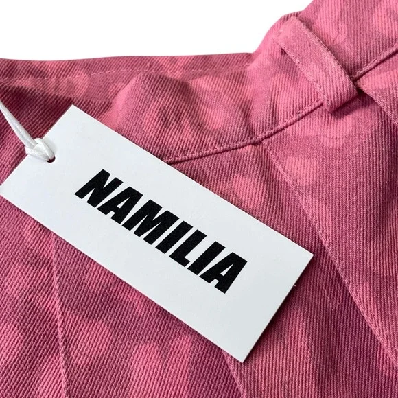 Namilia Dolls Kill Denim Skirt Pink Pleated Micro Mini Small, Punk - Picture 3 of 15